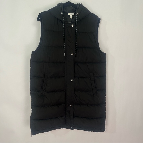 Nordstrom Zella Women’s Black Puffer Vest Hooded Sz XS - Picture 1 of 11